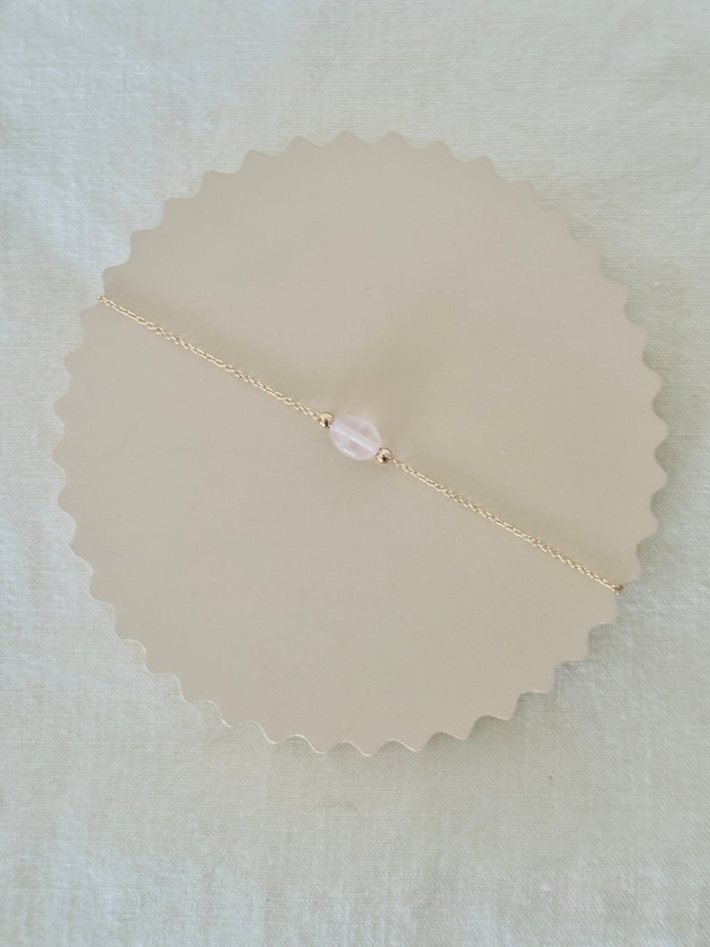 Bracelet Quartz Rose Faustine Plaqué Or