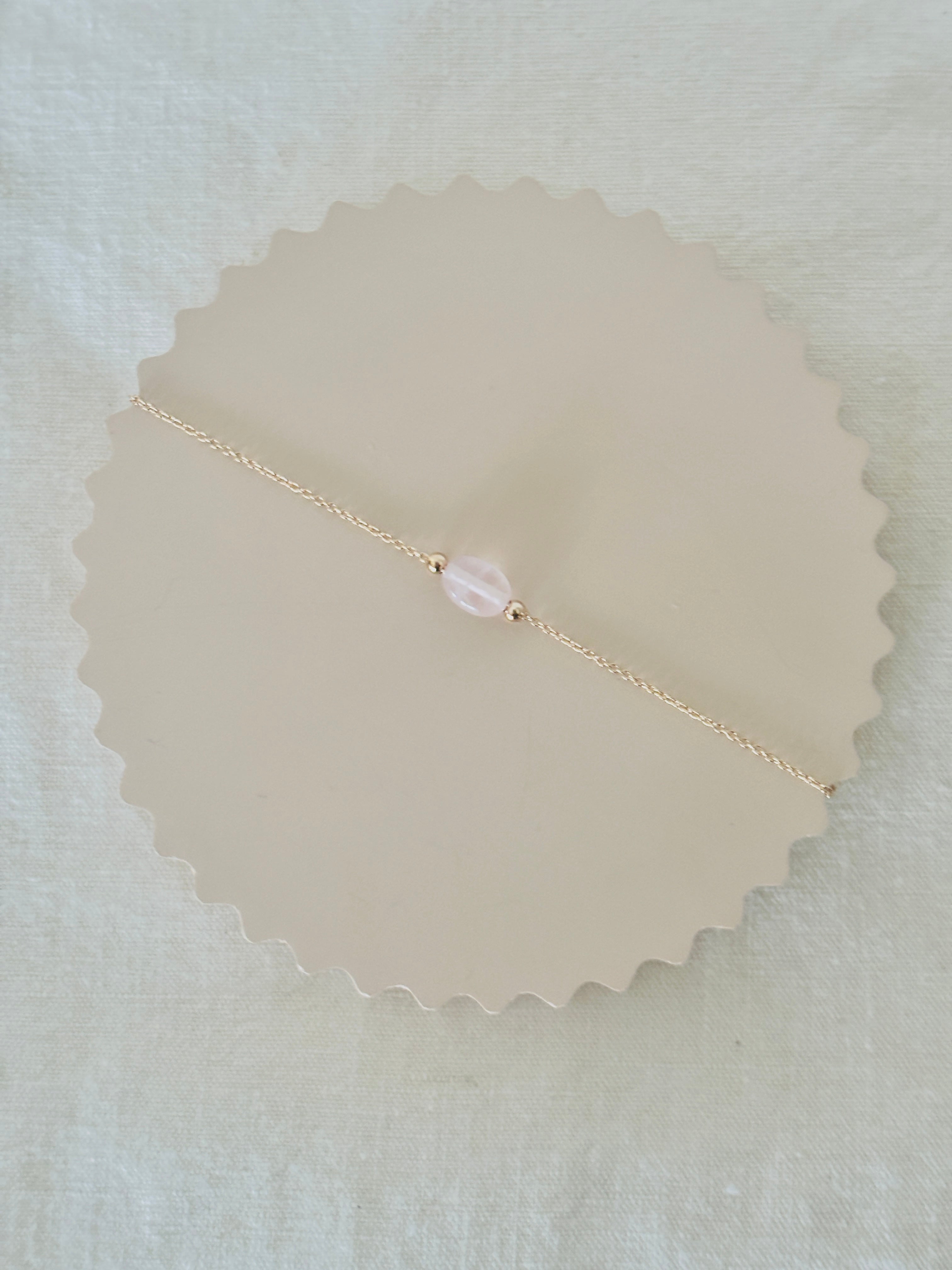 Bracelet Quartz Rose Faustine Plaqué Or