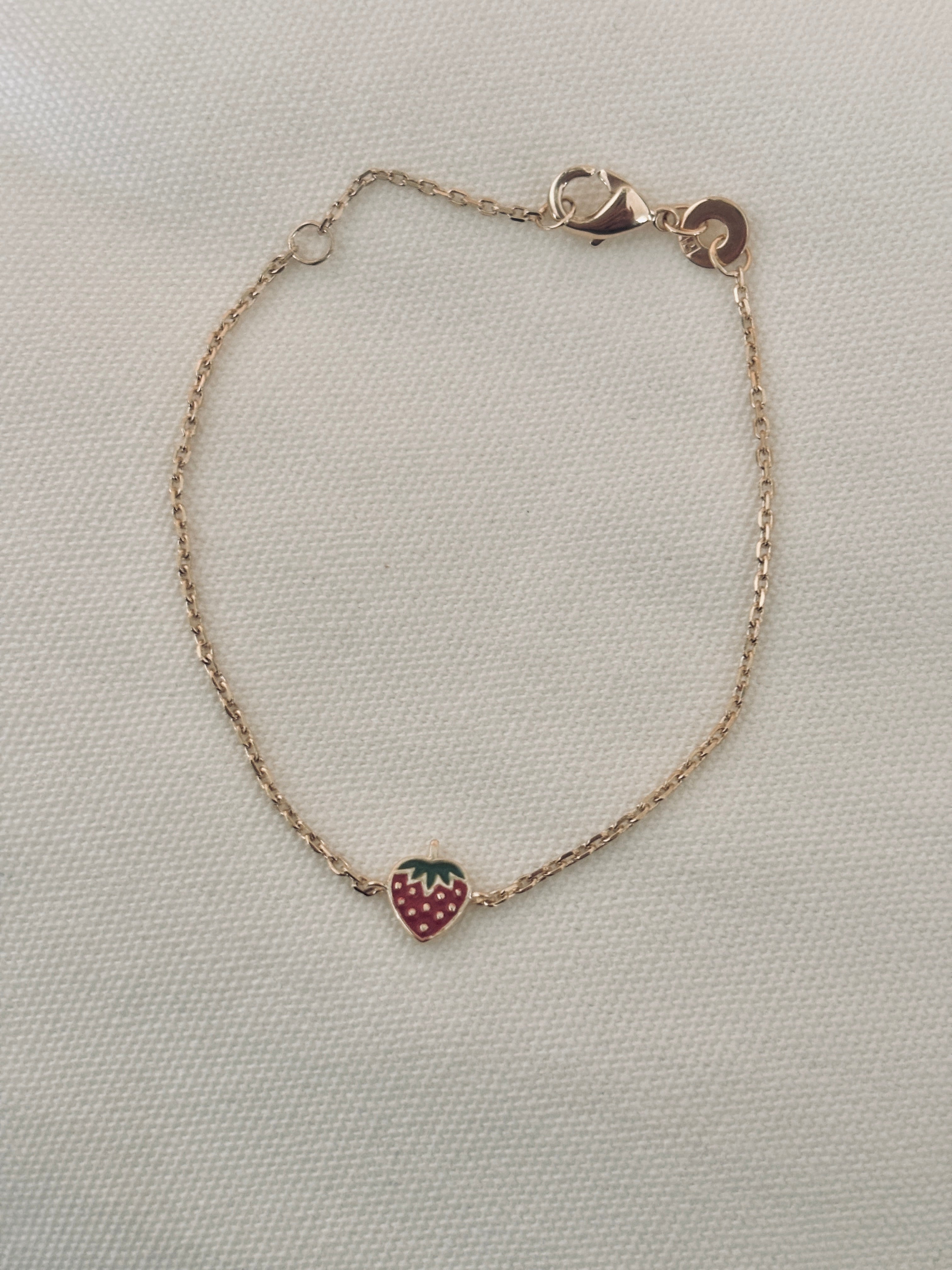 Bracelet Fraise Inès Plaqué Or