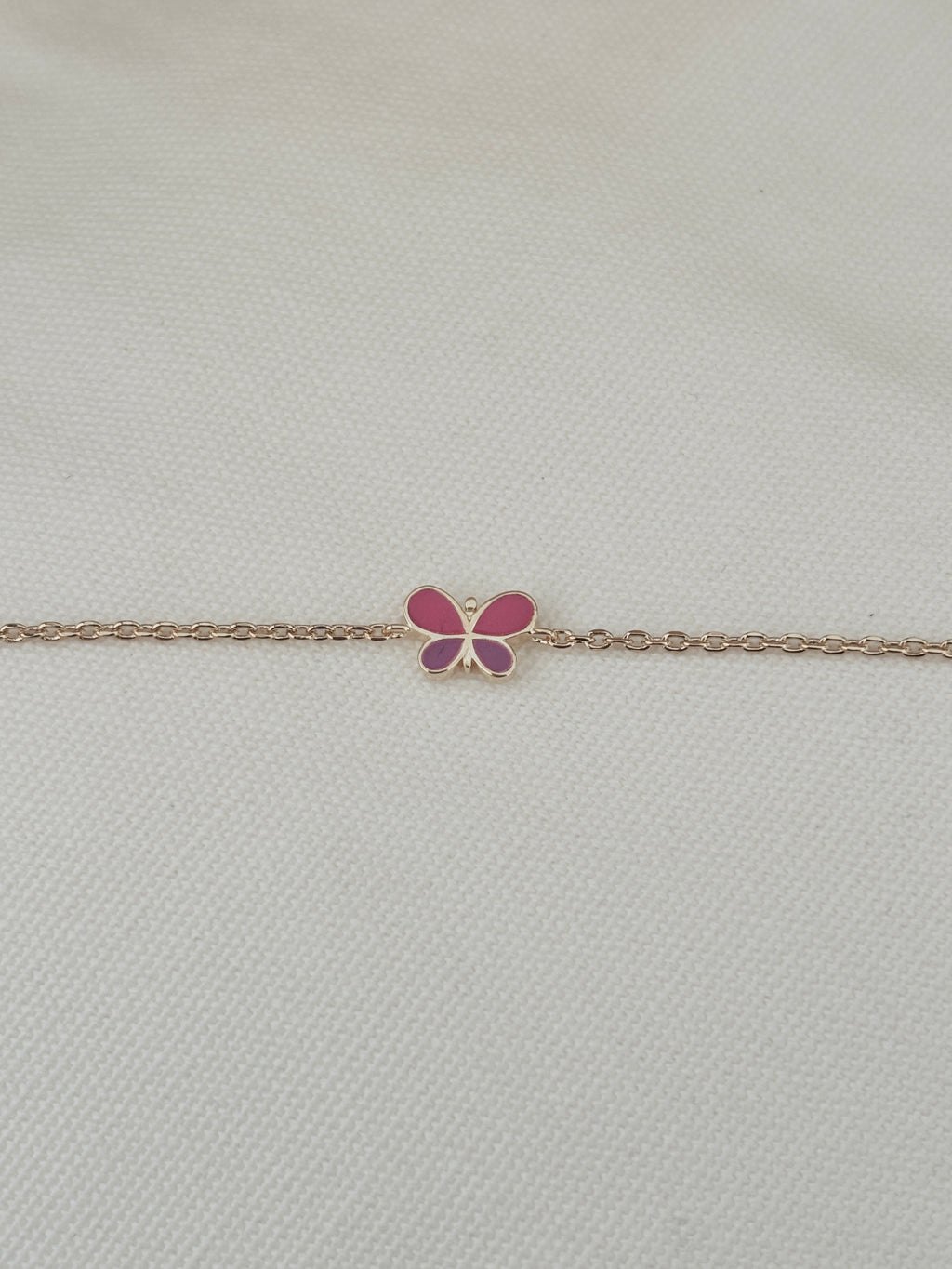 Bracelet Papillon Rose Ninon Plaqué Or