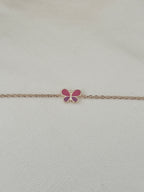 Bracelet Papillon Rose Ninon Plaqué Or