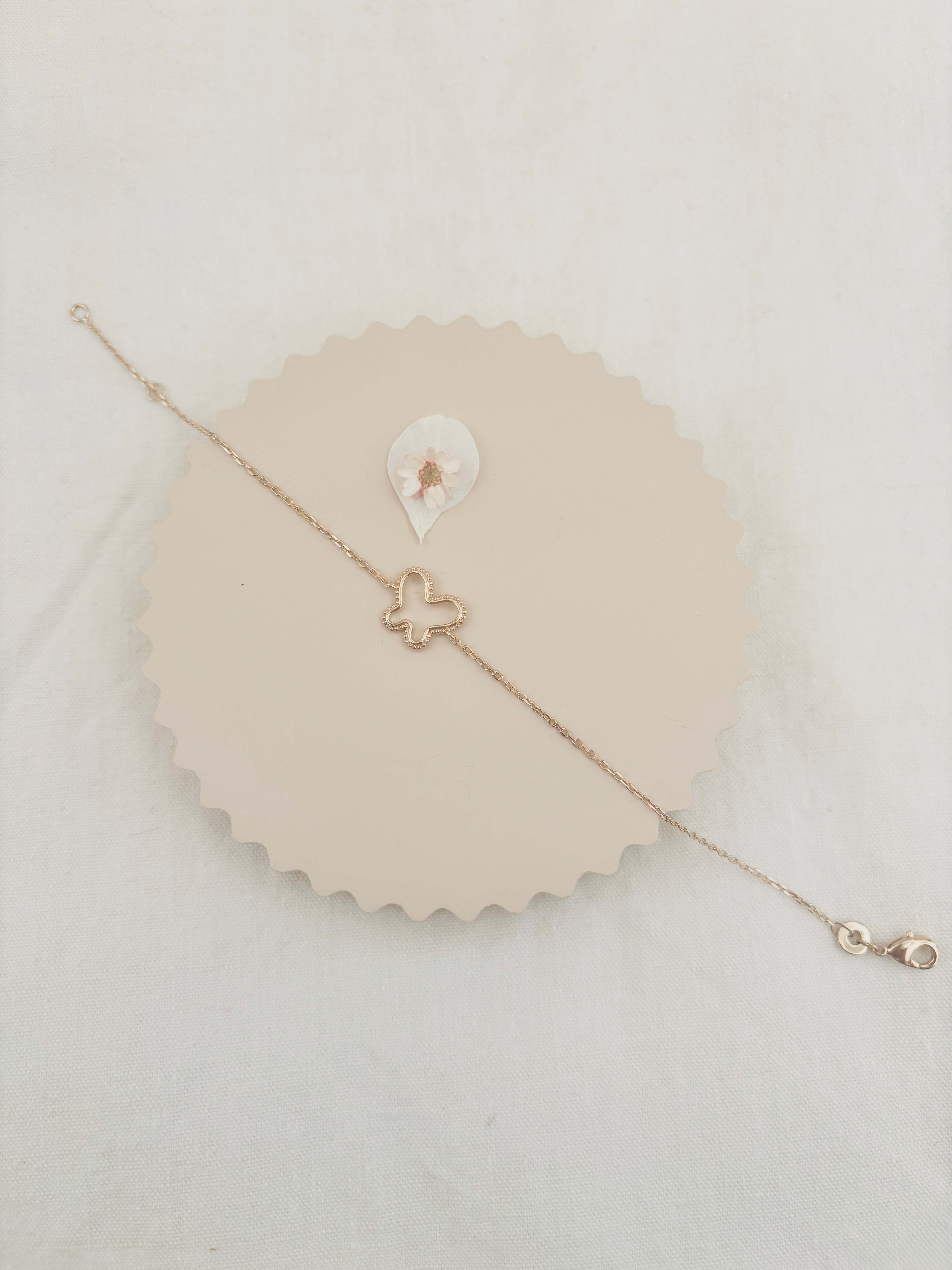 Bracelet Papillon Ajouré Suzon Plaqué Or