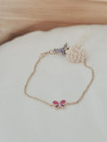 Bracelet Papillon Rose Ninon Plaqué Or