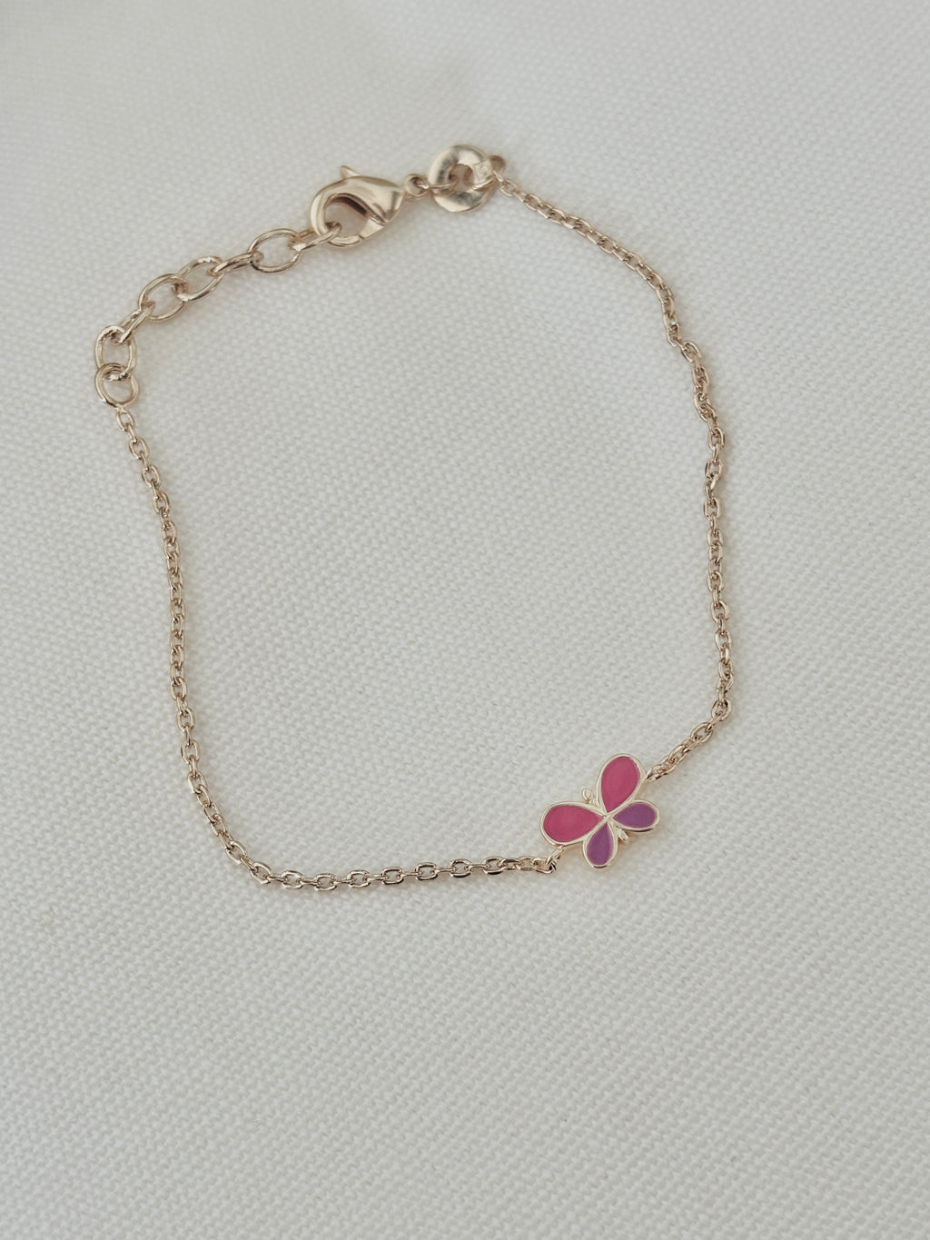 Bracelet Papillon Rose Ninon Plaqué Or