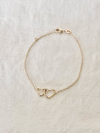 Bracelet Cœur Toi & Moi Plaqué Or