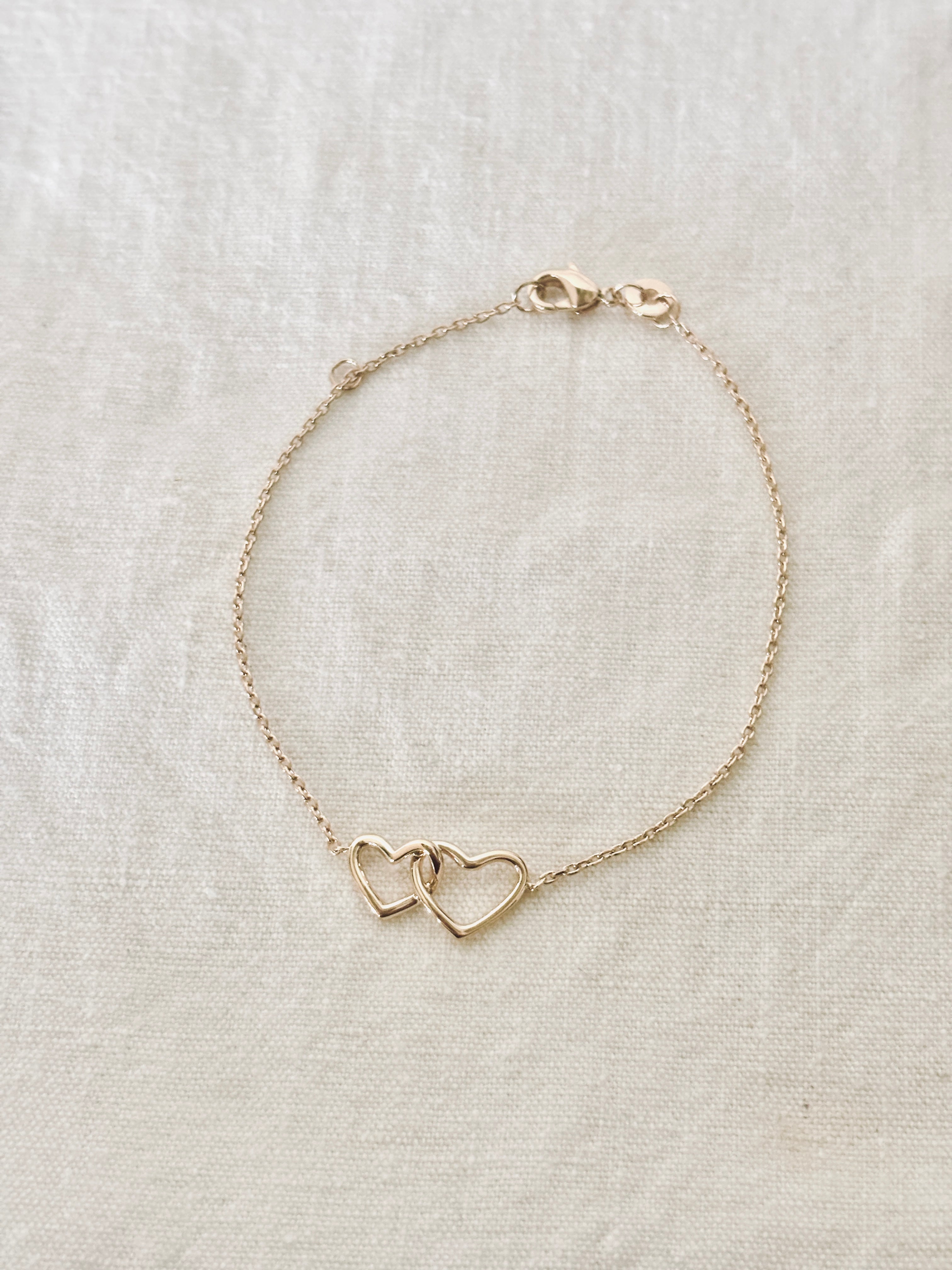 Bracelet Cœur Toi & Moi Plaqué Or