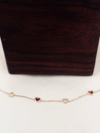 Bracelet Cœurs Rouges et Ajourés Valentine Plaqué Or