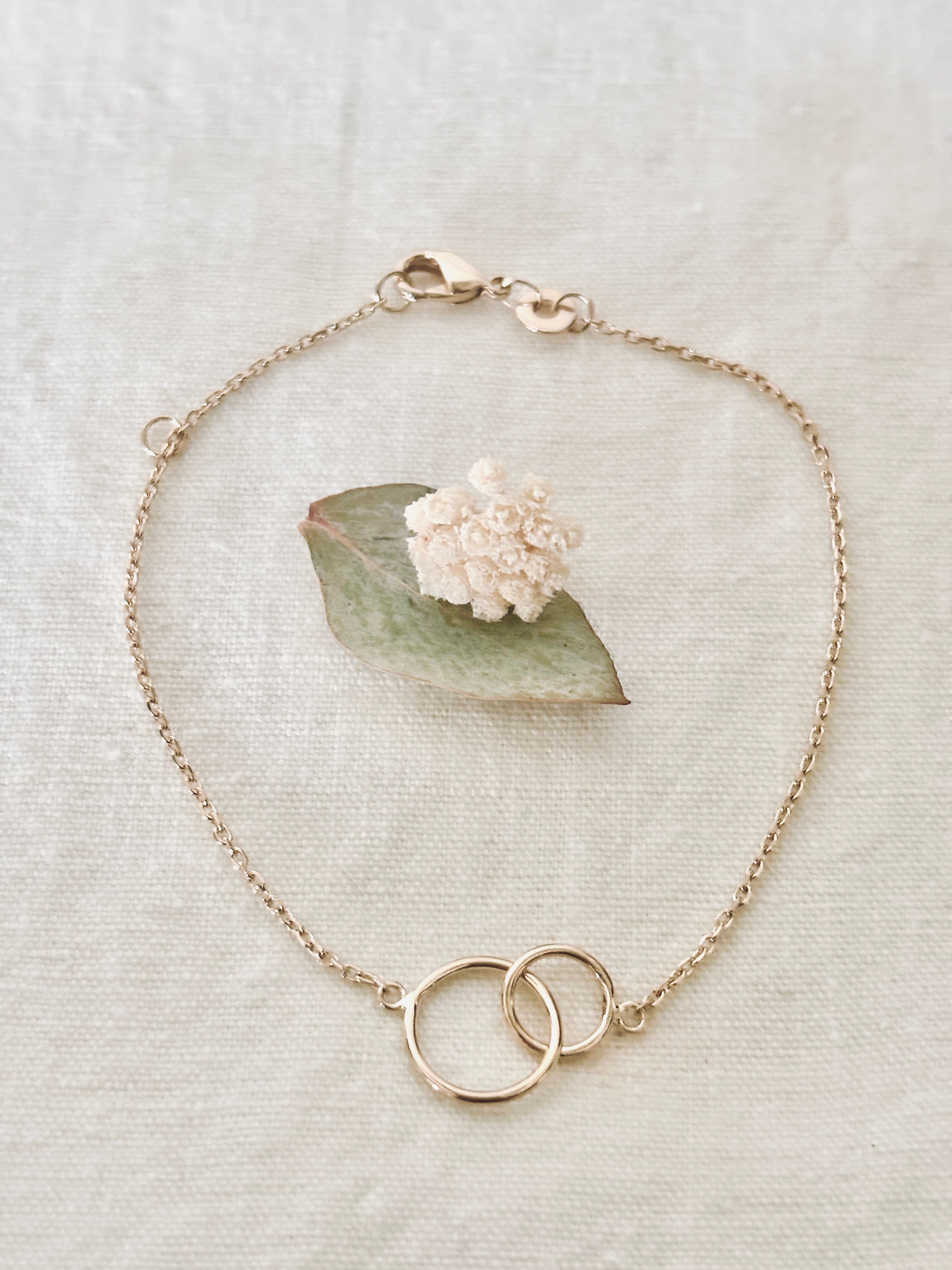 Bracelet Double Rond Olivia Plaqué Or