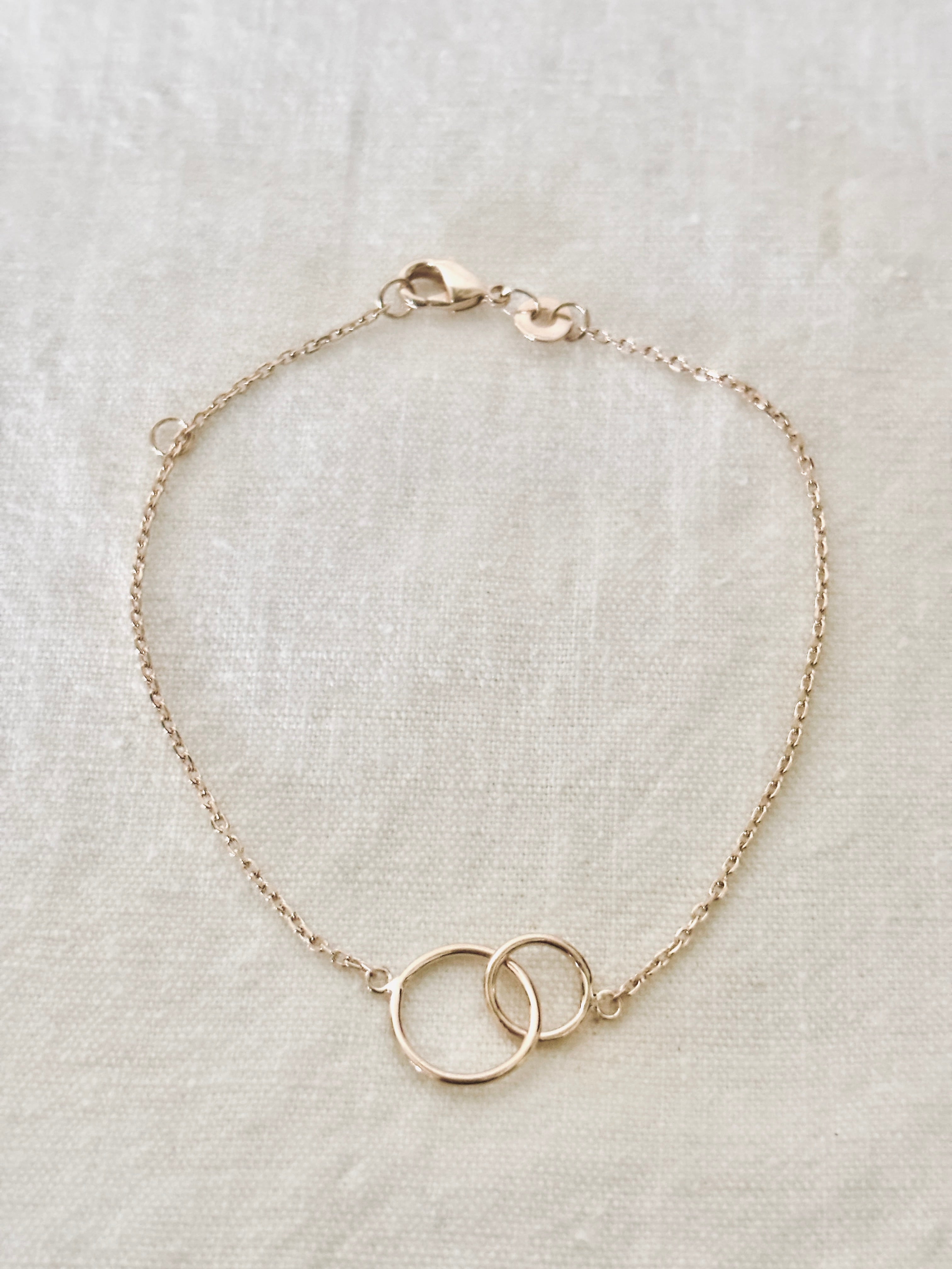 Bracelet Double Rond Olivia Plaqué Or