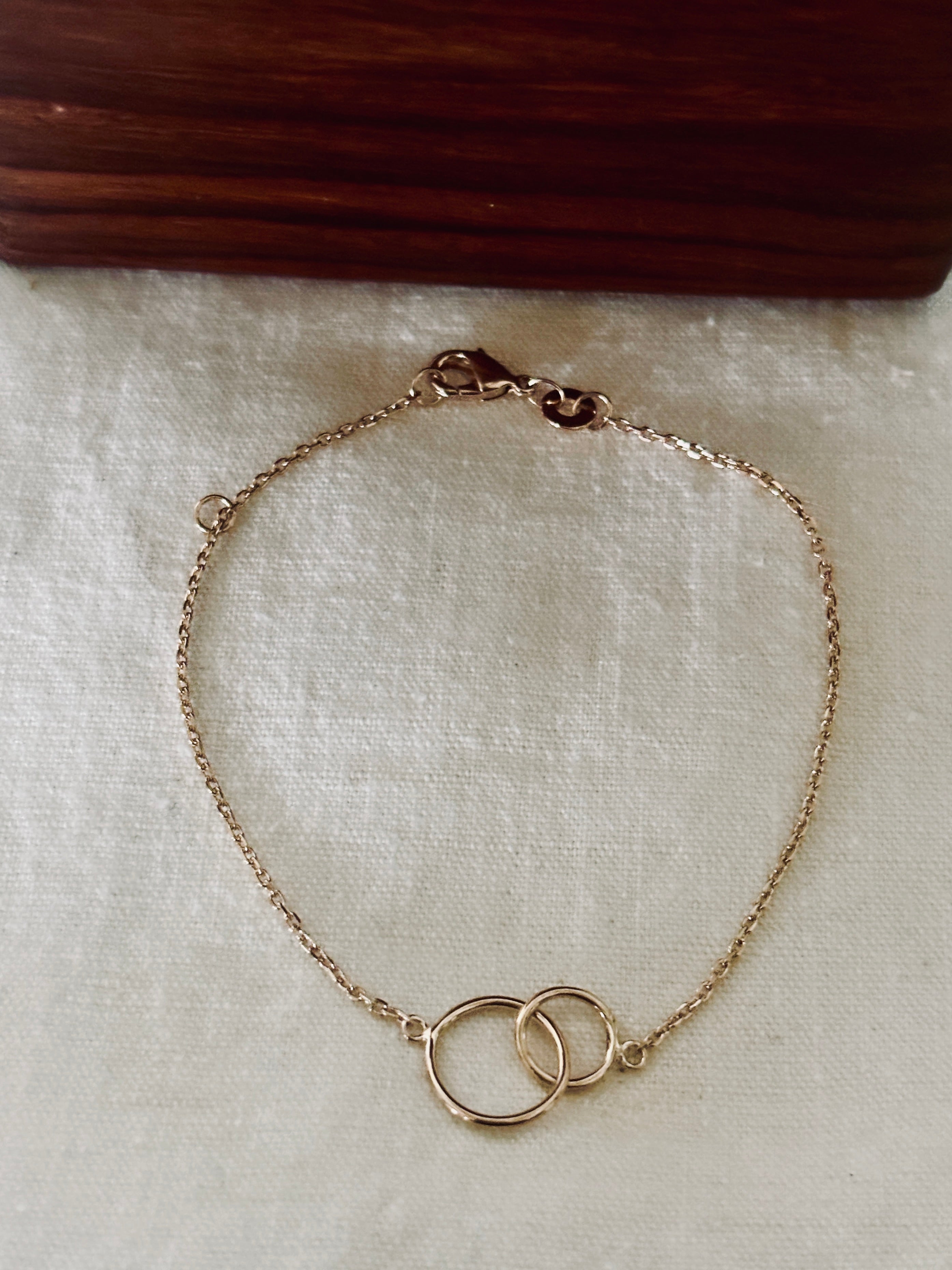 Bracelet Double Rond Olivia Plaqué Or