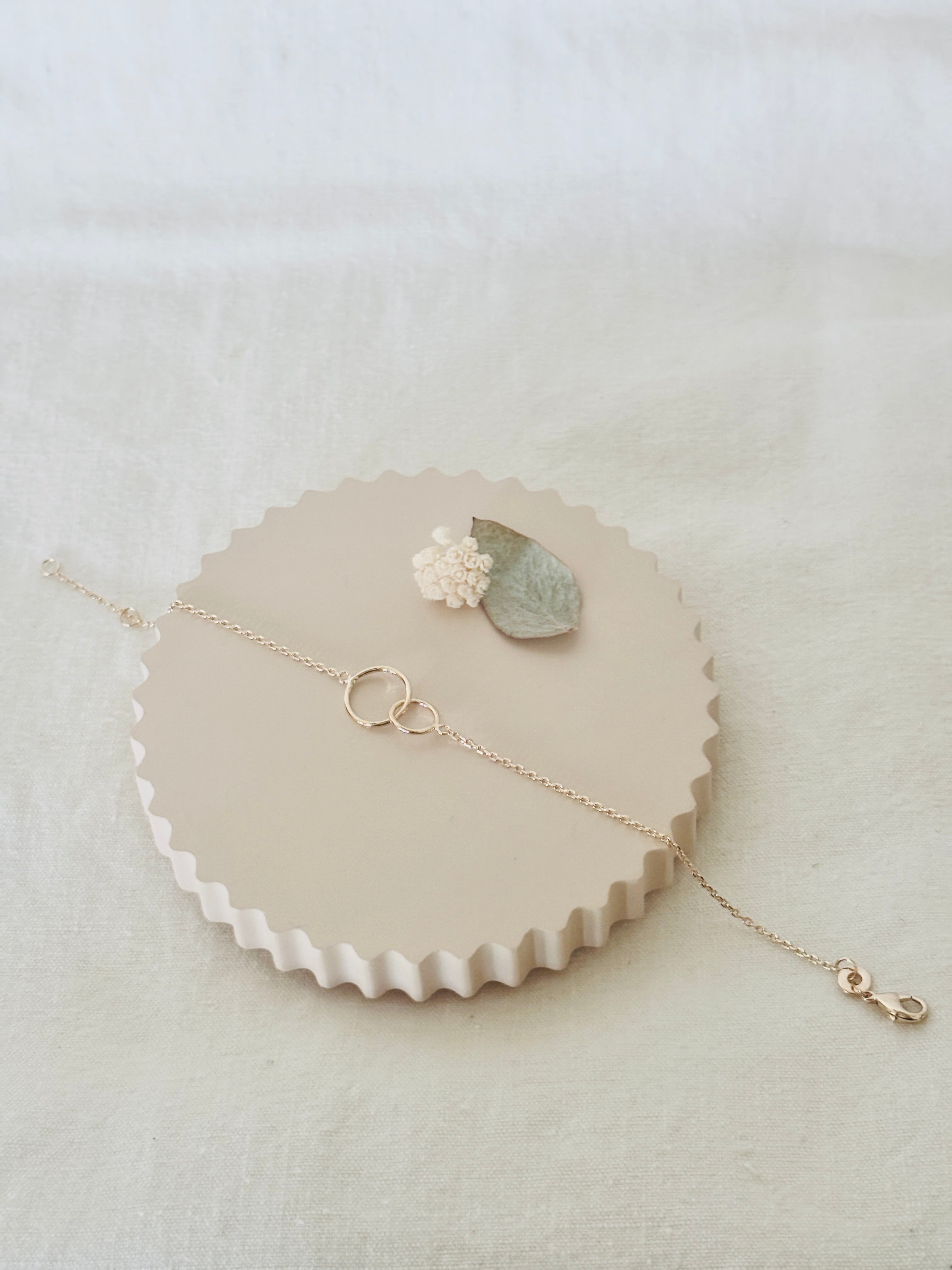 Bracelet Double Rond Olivia Plaqué Or