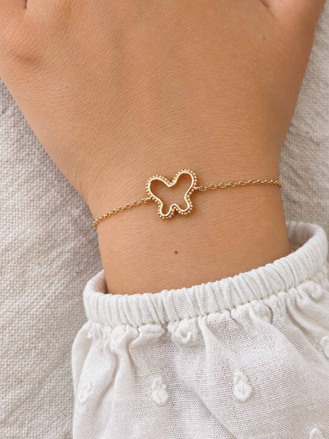 Bracelet Papillon Ajouré Suzon Plaqué Or