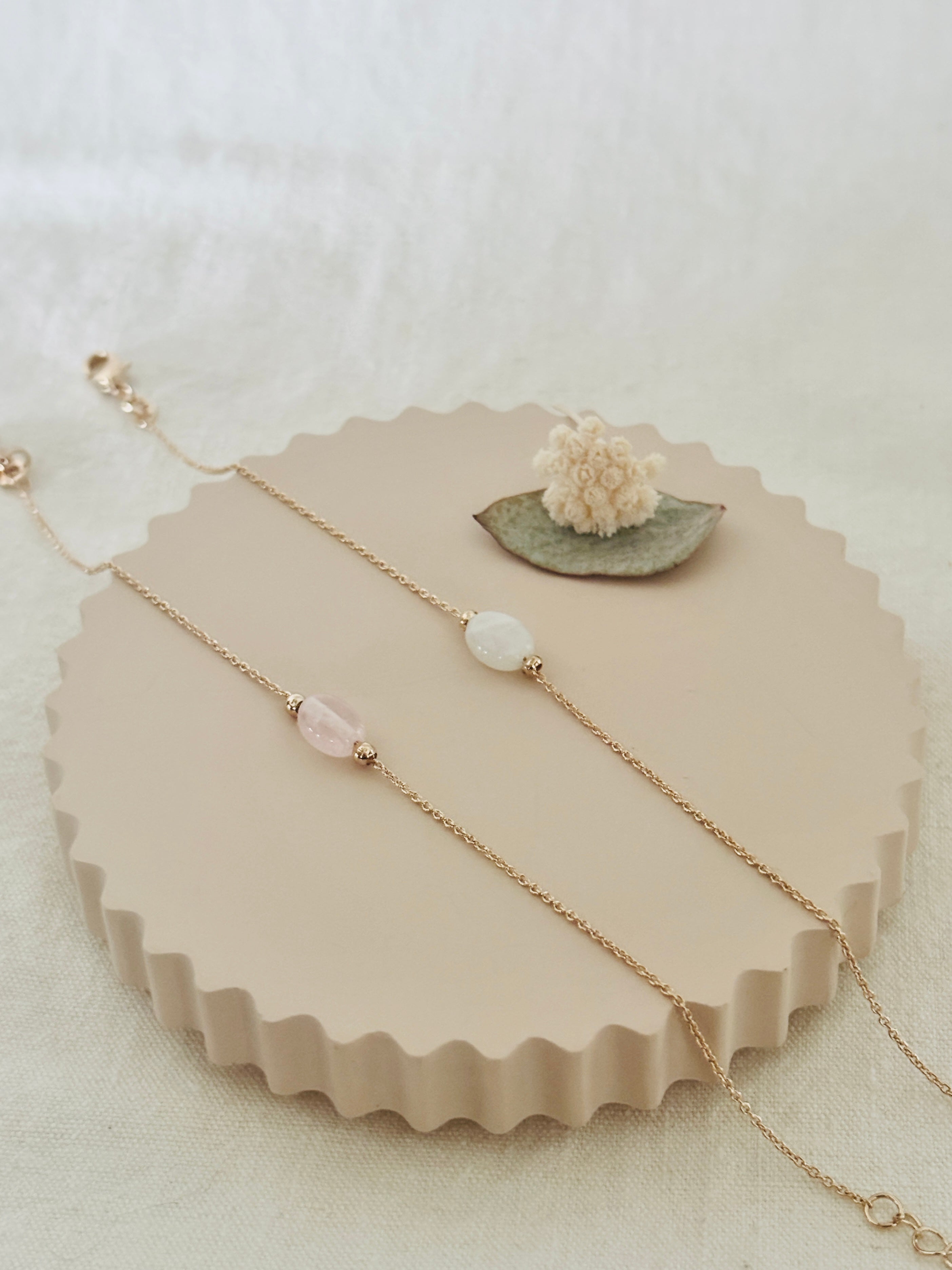 Bracelet Quartz Rose Faustine Plaqué Or