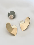 Boucles d'Oreilles Cœur Ambre Acier PVD
