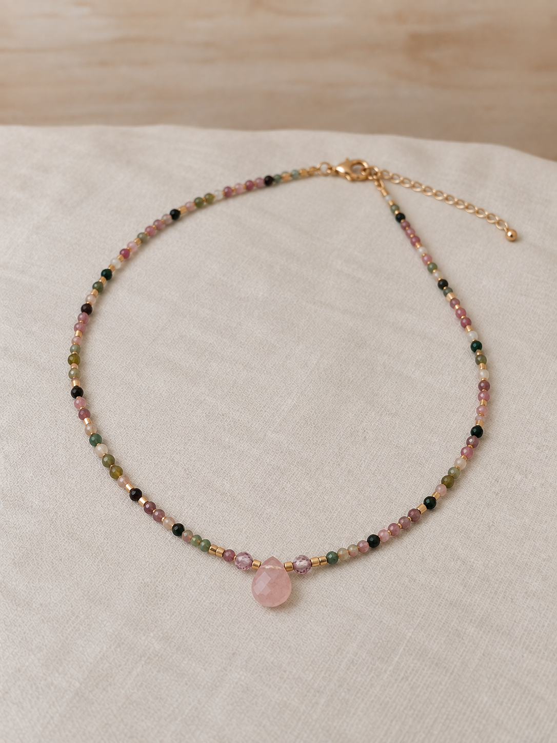 Collier Pierres Olympe Acier PVD