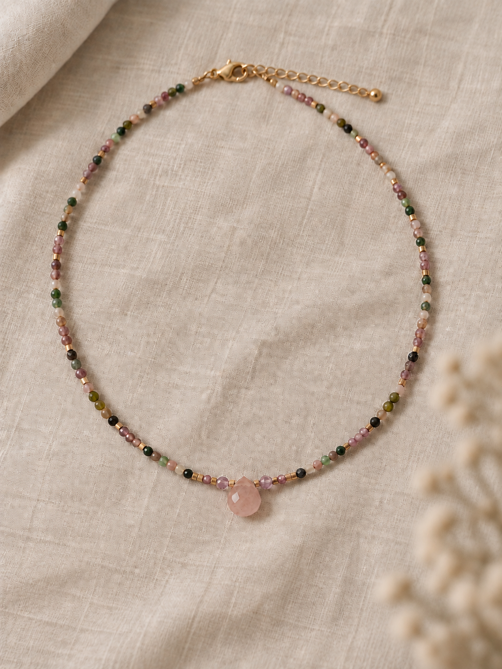 Collier Pierres Olympe Acier PVD