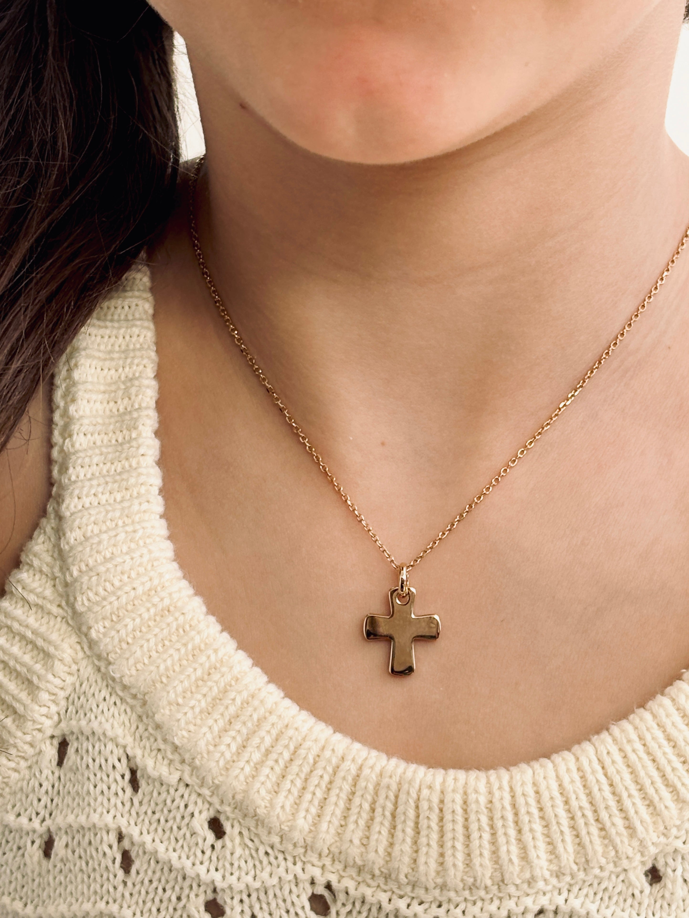 Pendentif Croix Épaisse Candice Plaqué Or