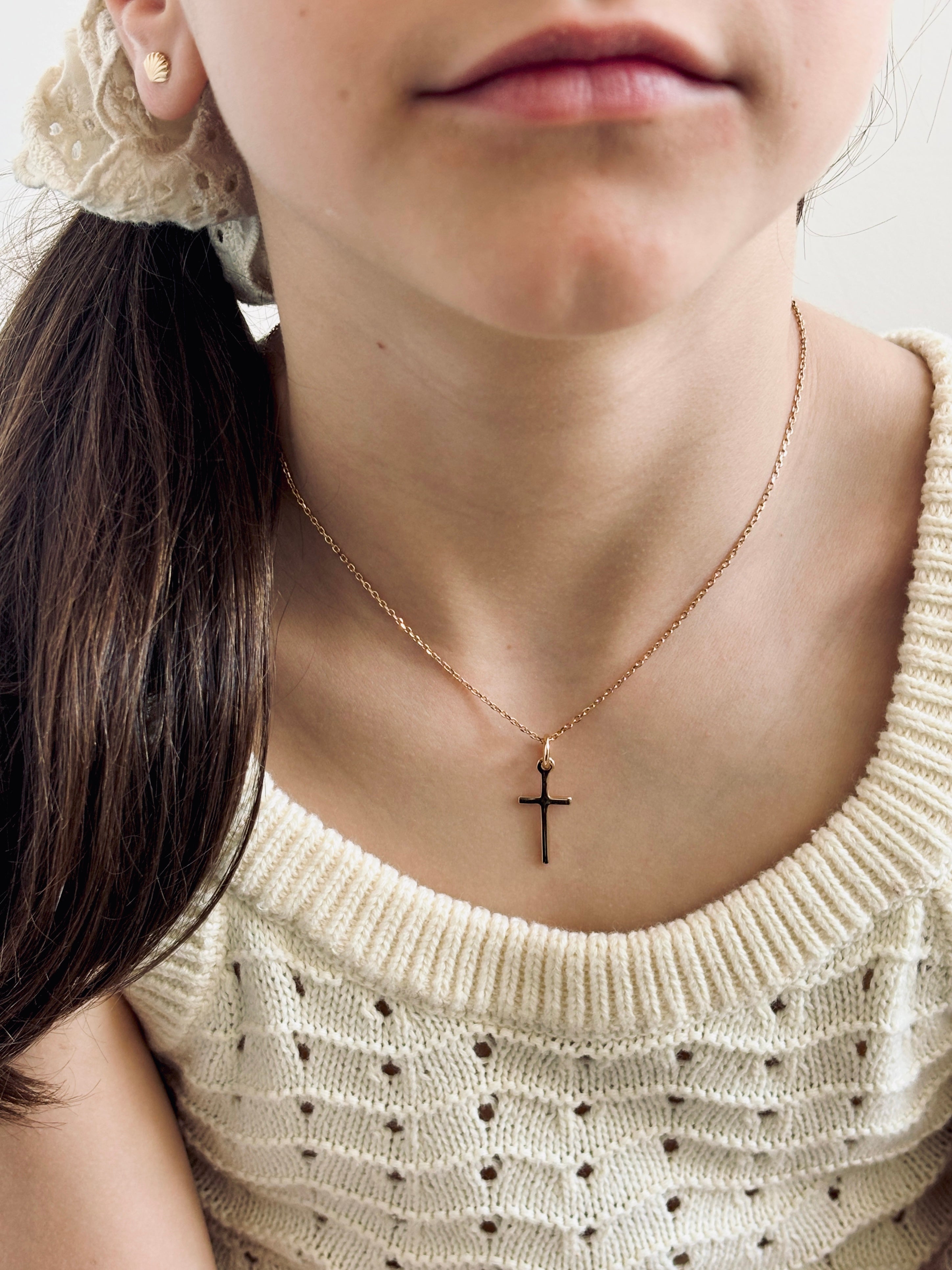 Collier Croix Fine Célie Plaqué Or