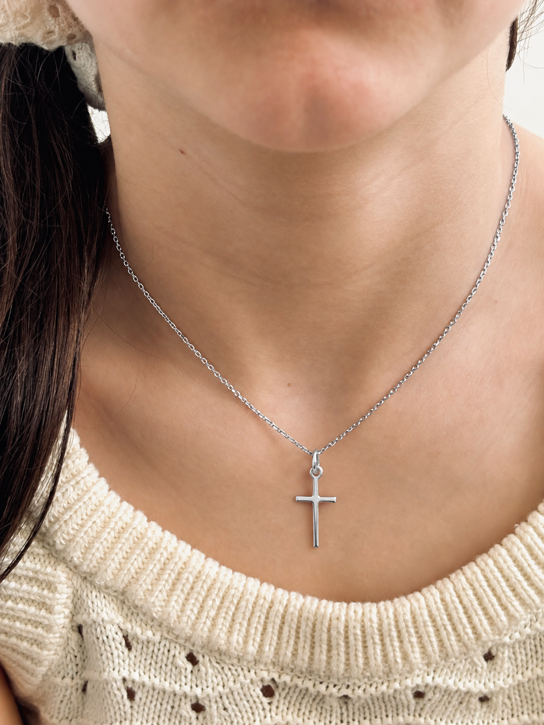 Pendentif Croix Fine Célie Argent