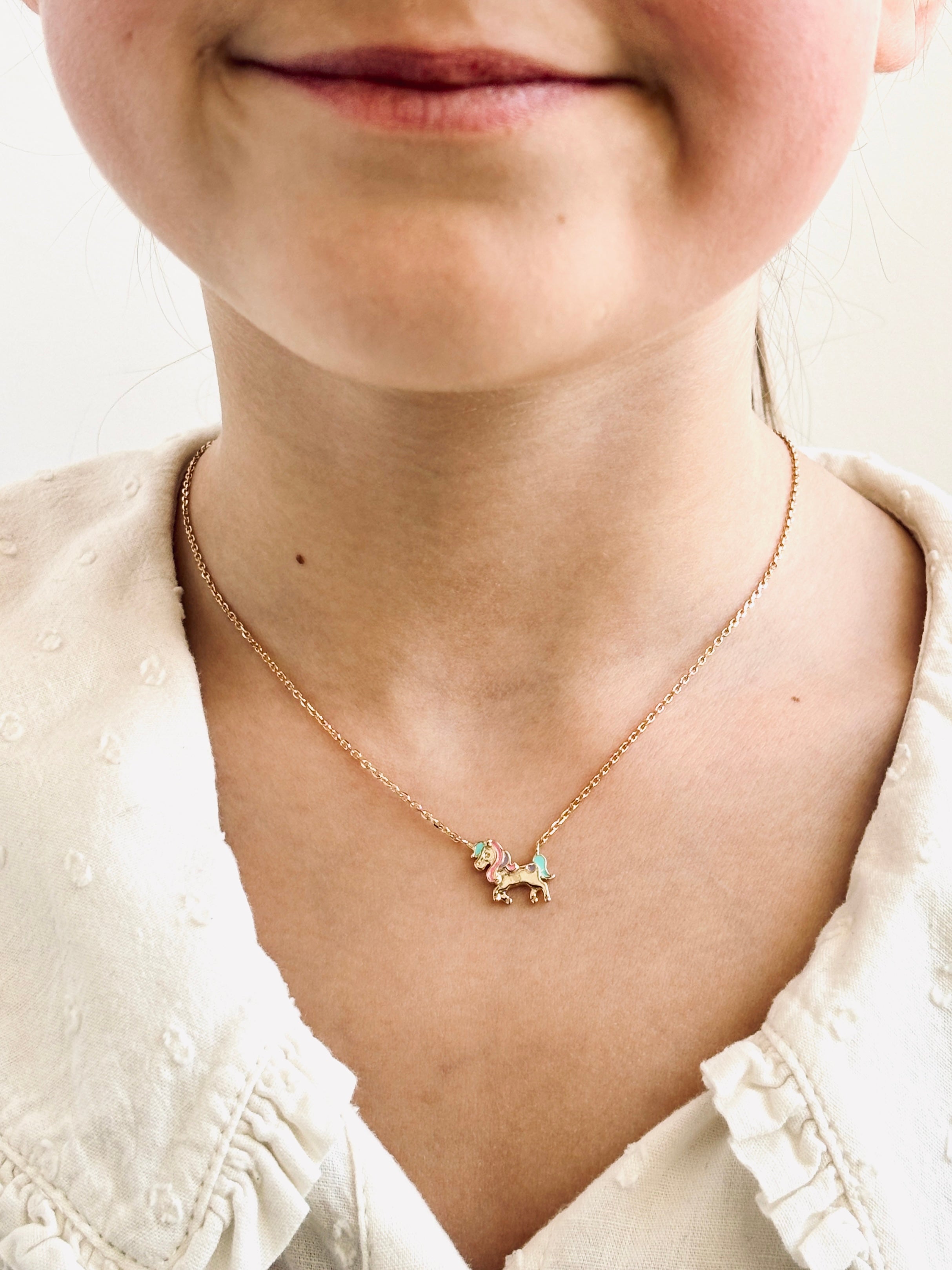 Collier Licorne Lise Plaqué Or