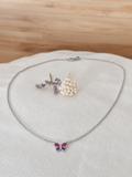 Collier Papillon Rose Ninon Argent
