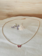 Collier Papillon Rose Ninon Plaqué Or