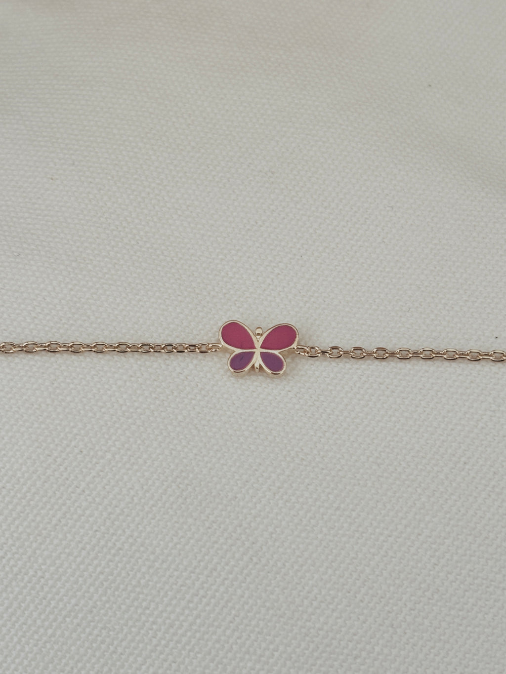 Collier Papillon Rose Ninon Plaqué Or