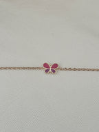 Collier Papillon Rose Ninon Plaqué Or