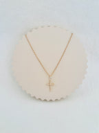 Collier Croix Perlée Zoé Plaqué Or