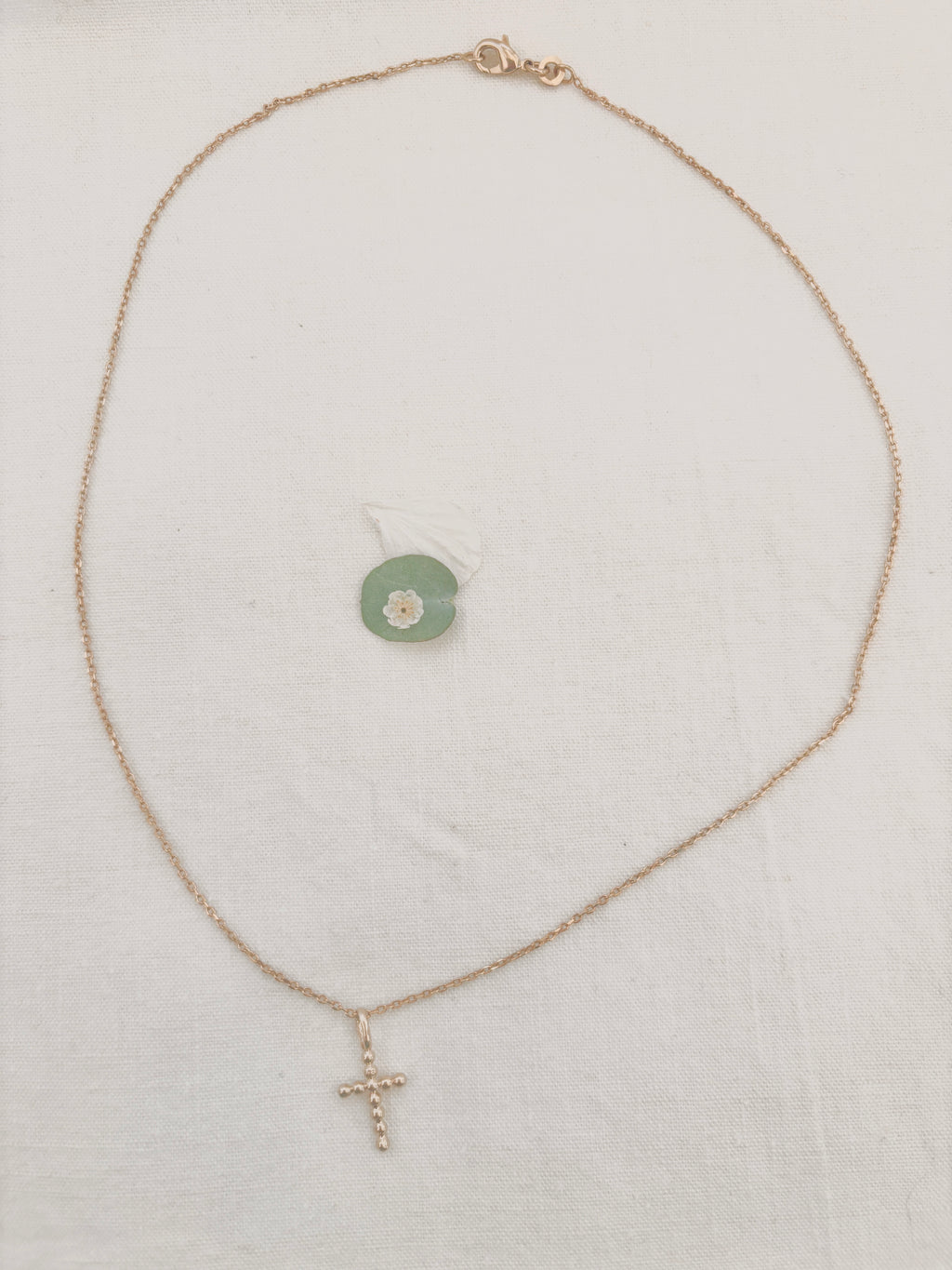 Collier Croix Perlée Zoé Plaqué Or