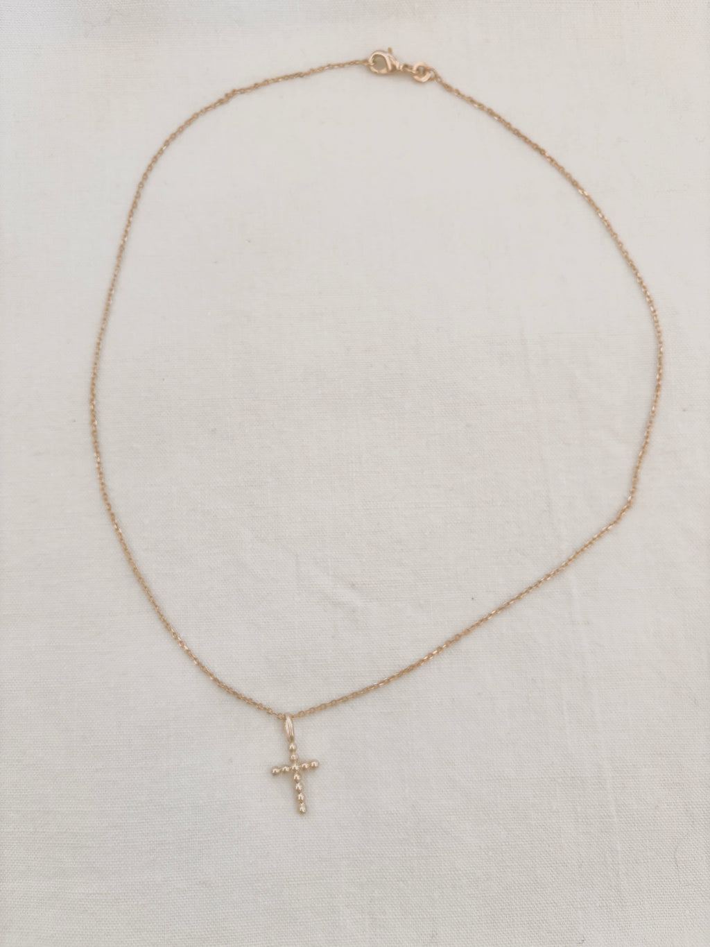 Collier Croix Perlée Zoé Plaqué Or