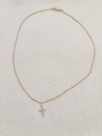 Collier Croix Perlée Zoé Plaqué Or