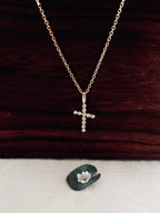 Collier Croix Perlée Zoé Plaqué Or