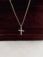 Collier Croix Perlée Zoé Plaqué Or
