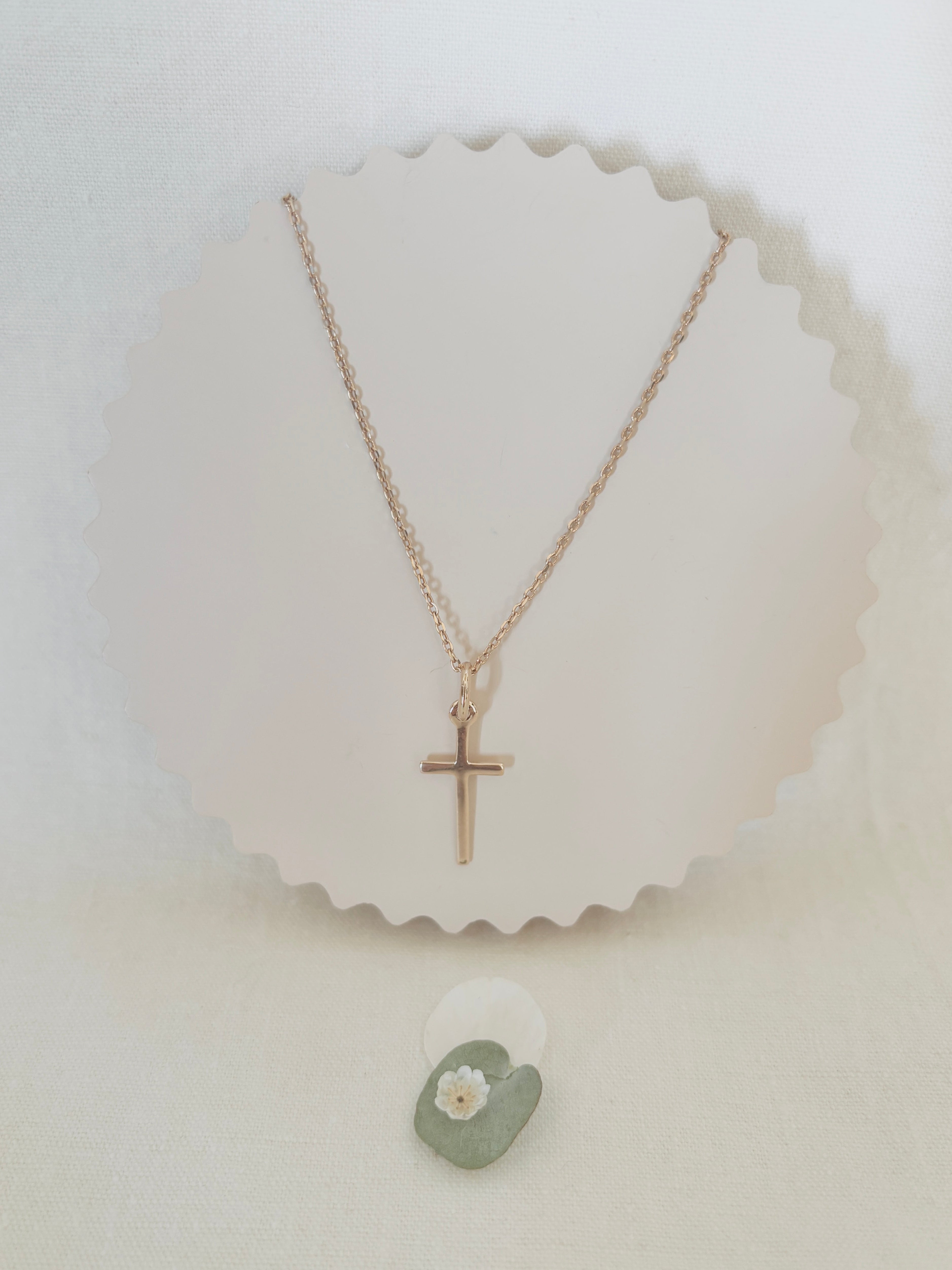 Collier Croix Fine Célie Plaqué Or