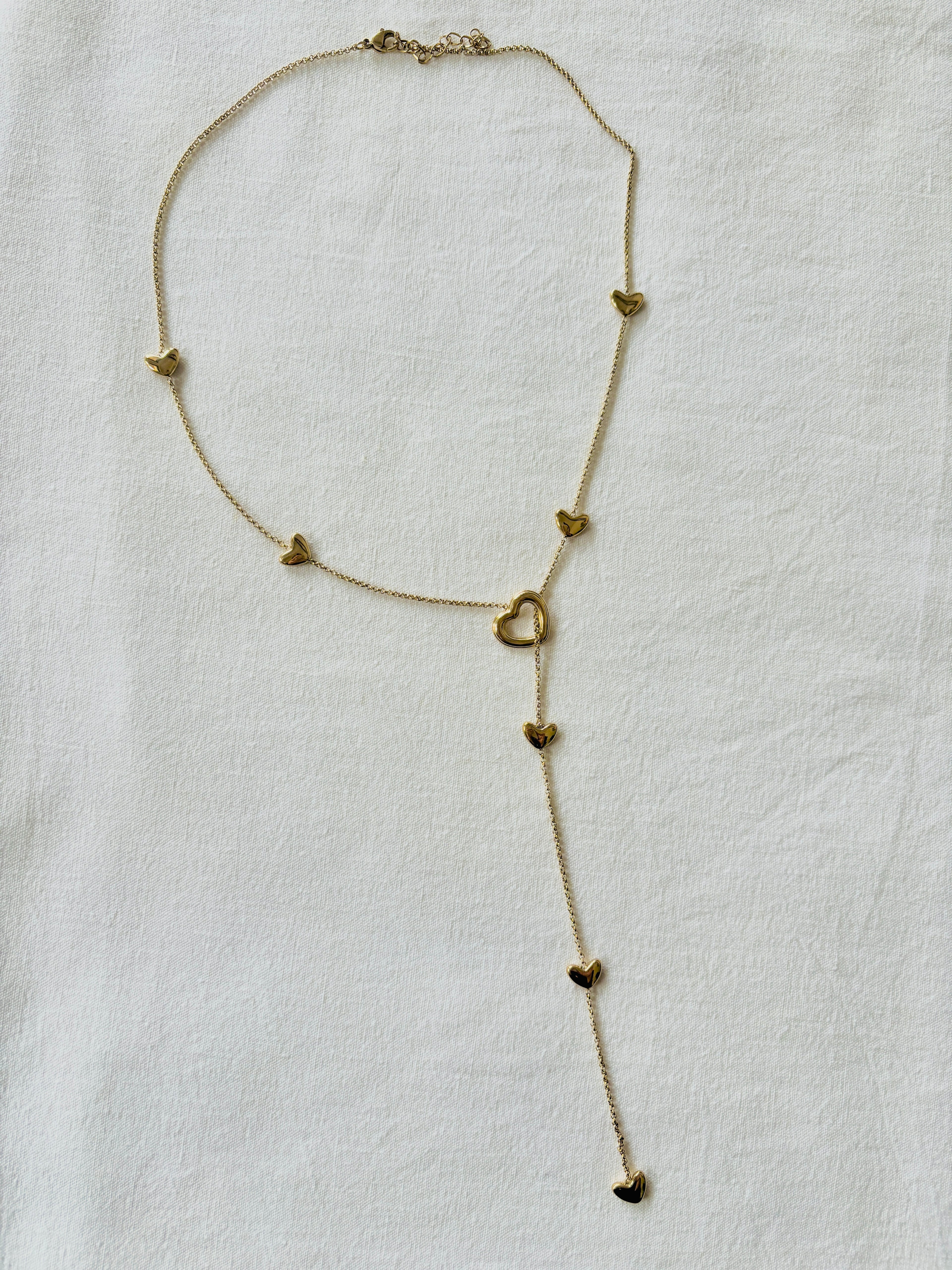 Collier Sautoir Cœurs Sasha Acier PVD