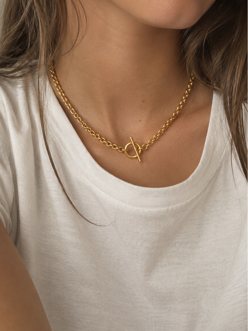 Collier Chaine Vintage Gisèle Acier PVD