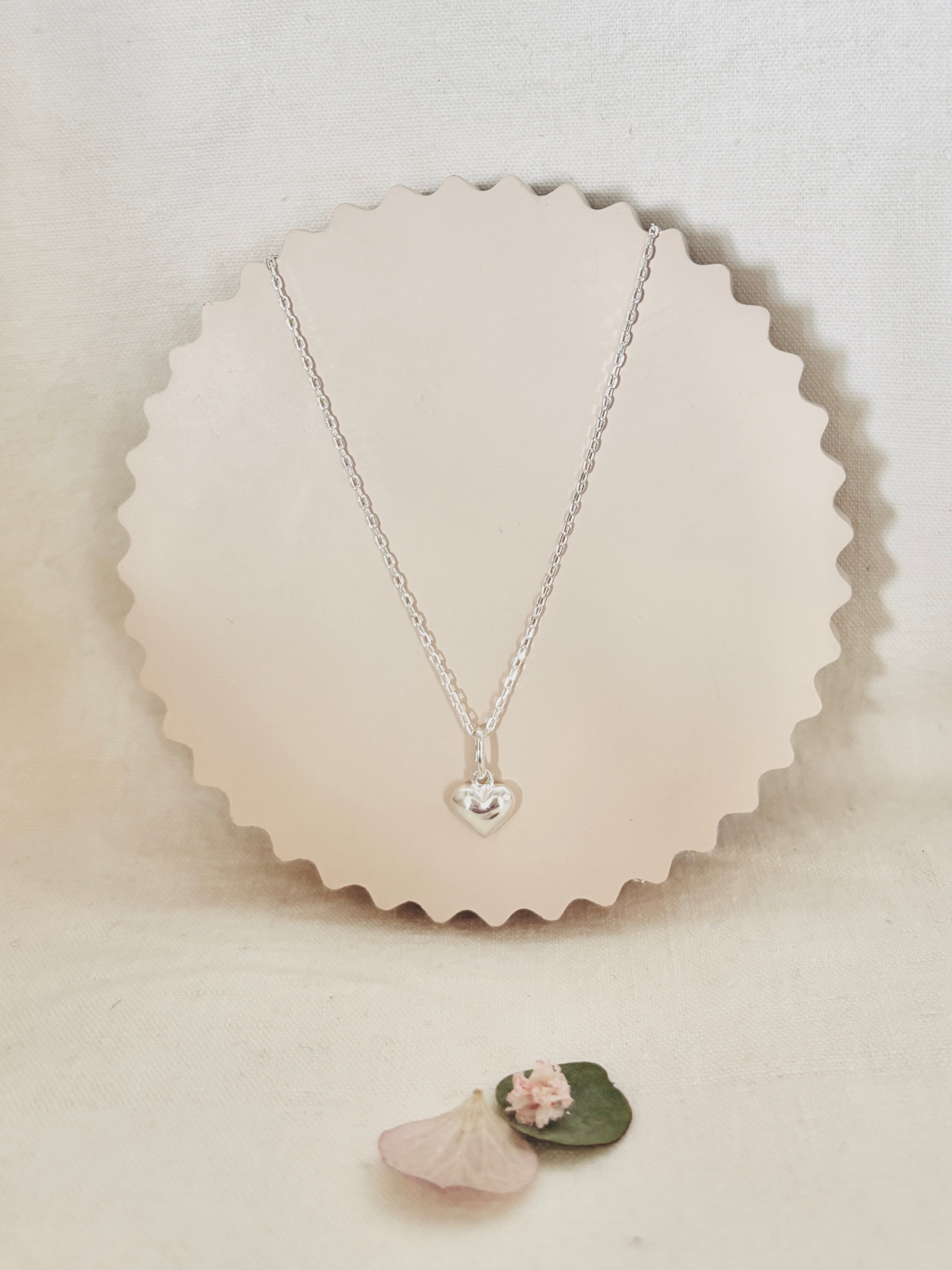 Collier Coeur Jade Argent