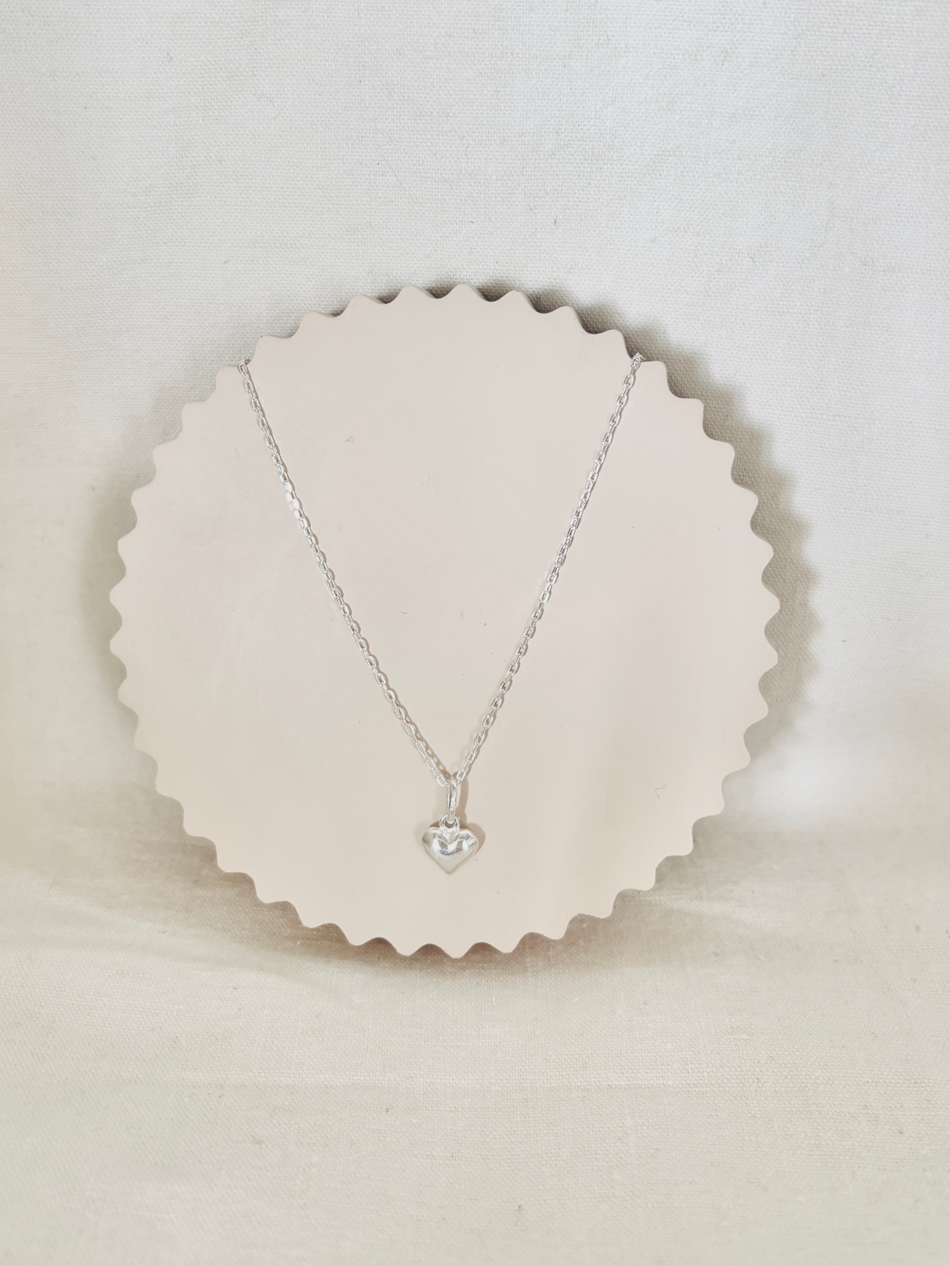 Collier Coeur Jade Argent