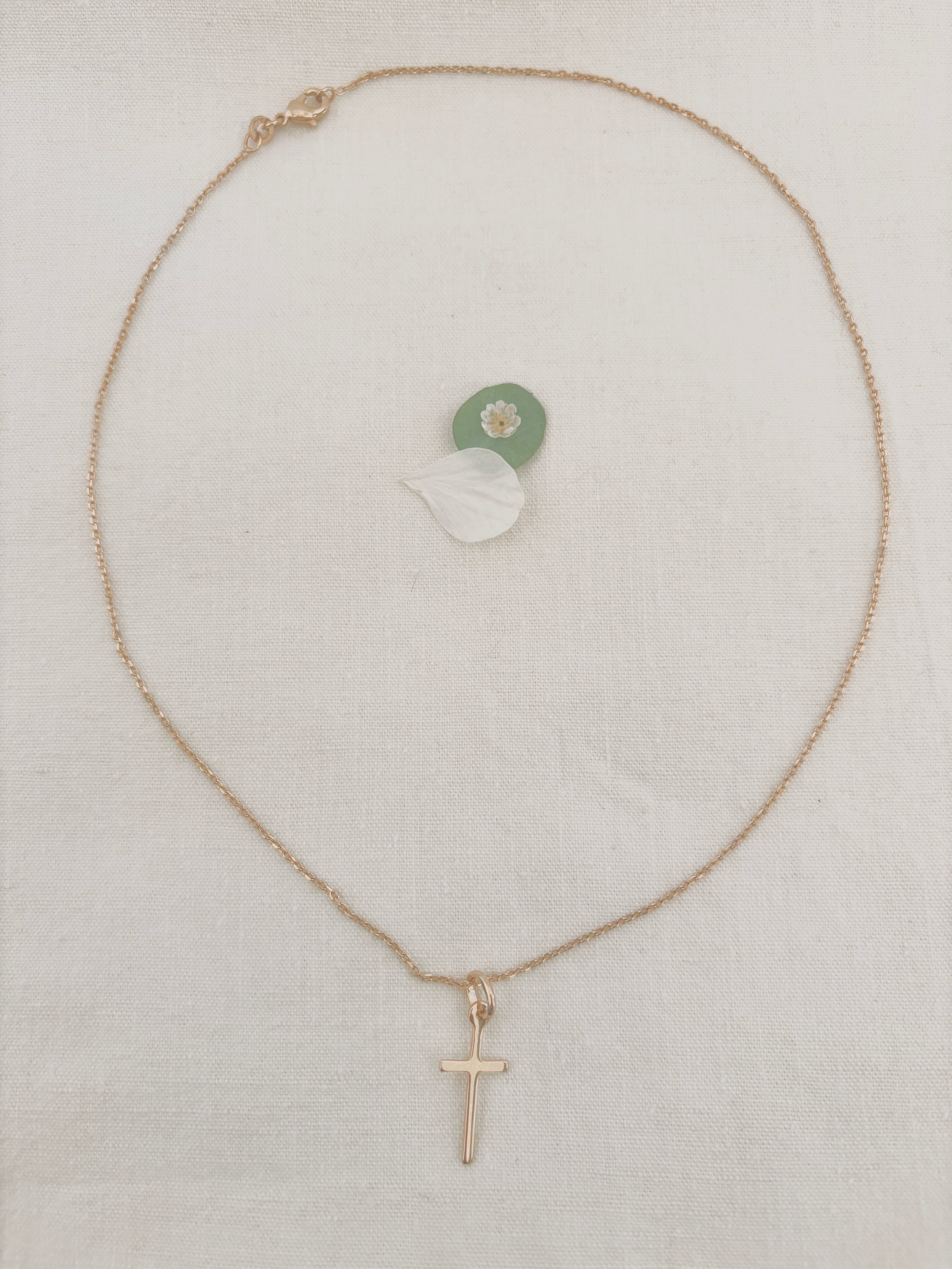 Collier Croix Fine Célie Plaqué Or