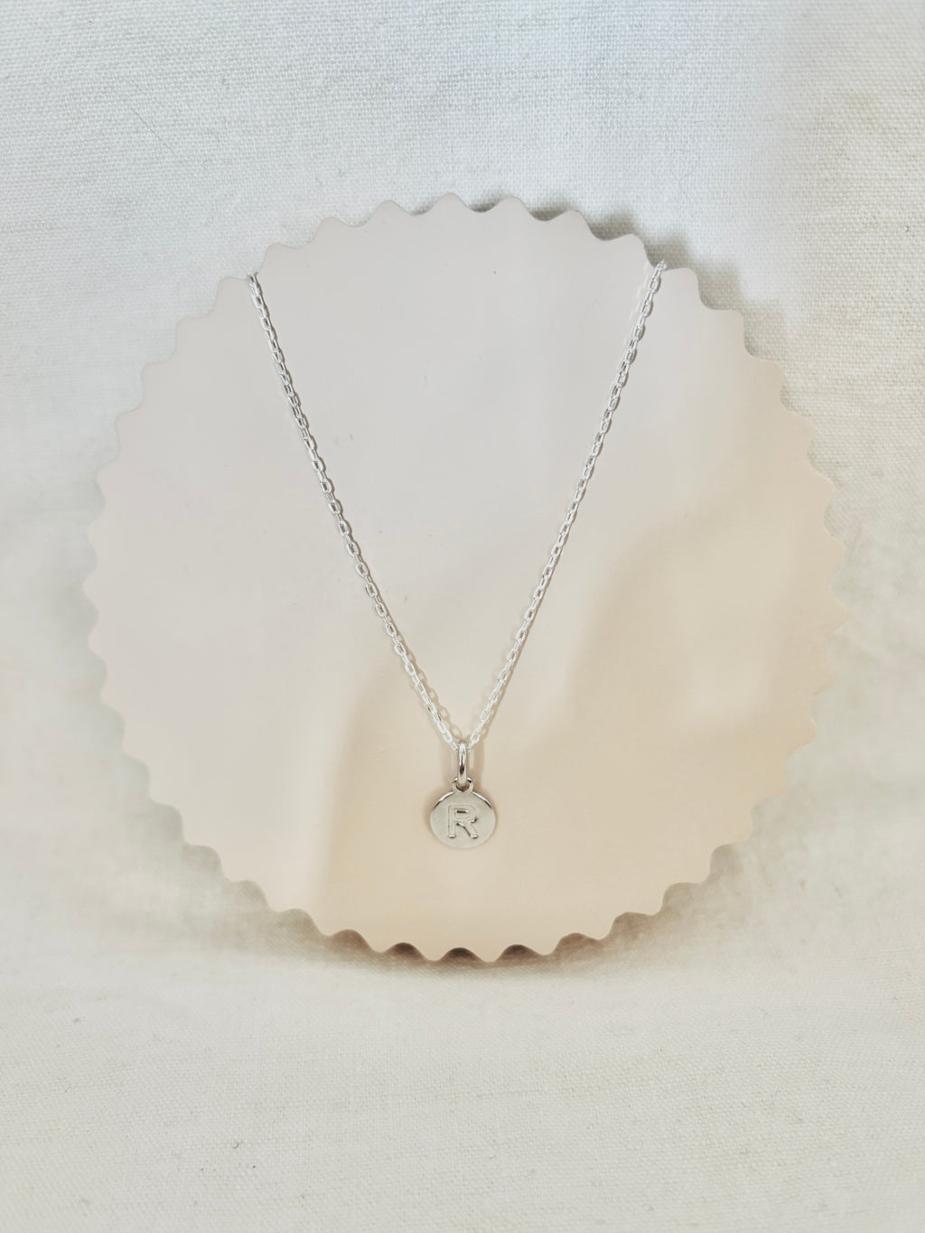 Collier Lettre Médaille Gabriel Argent