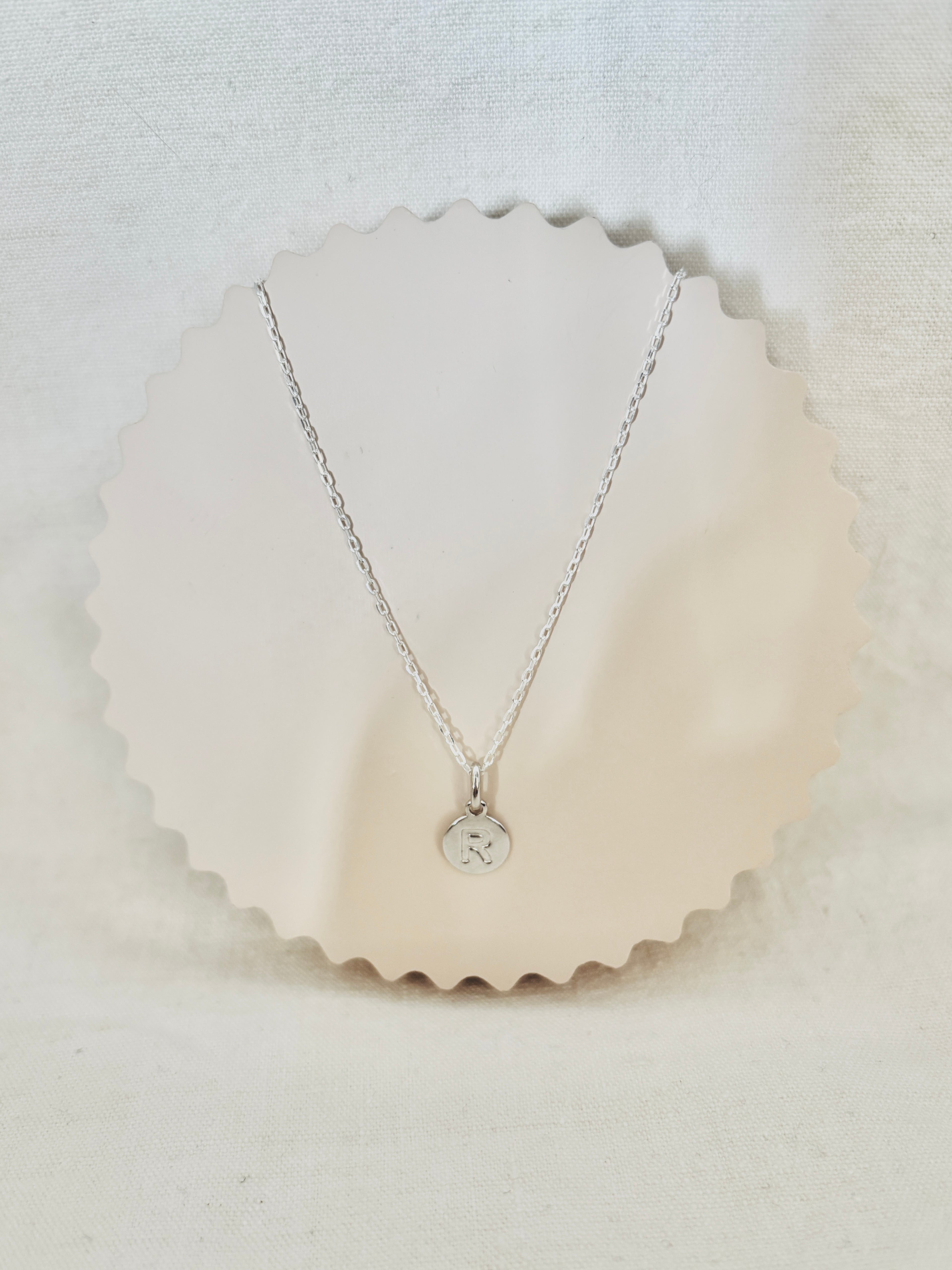 Collier Lettre Médaille Gabriel Argent