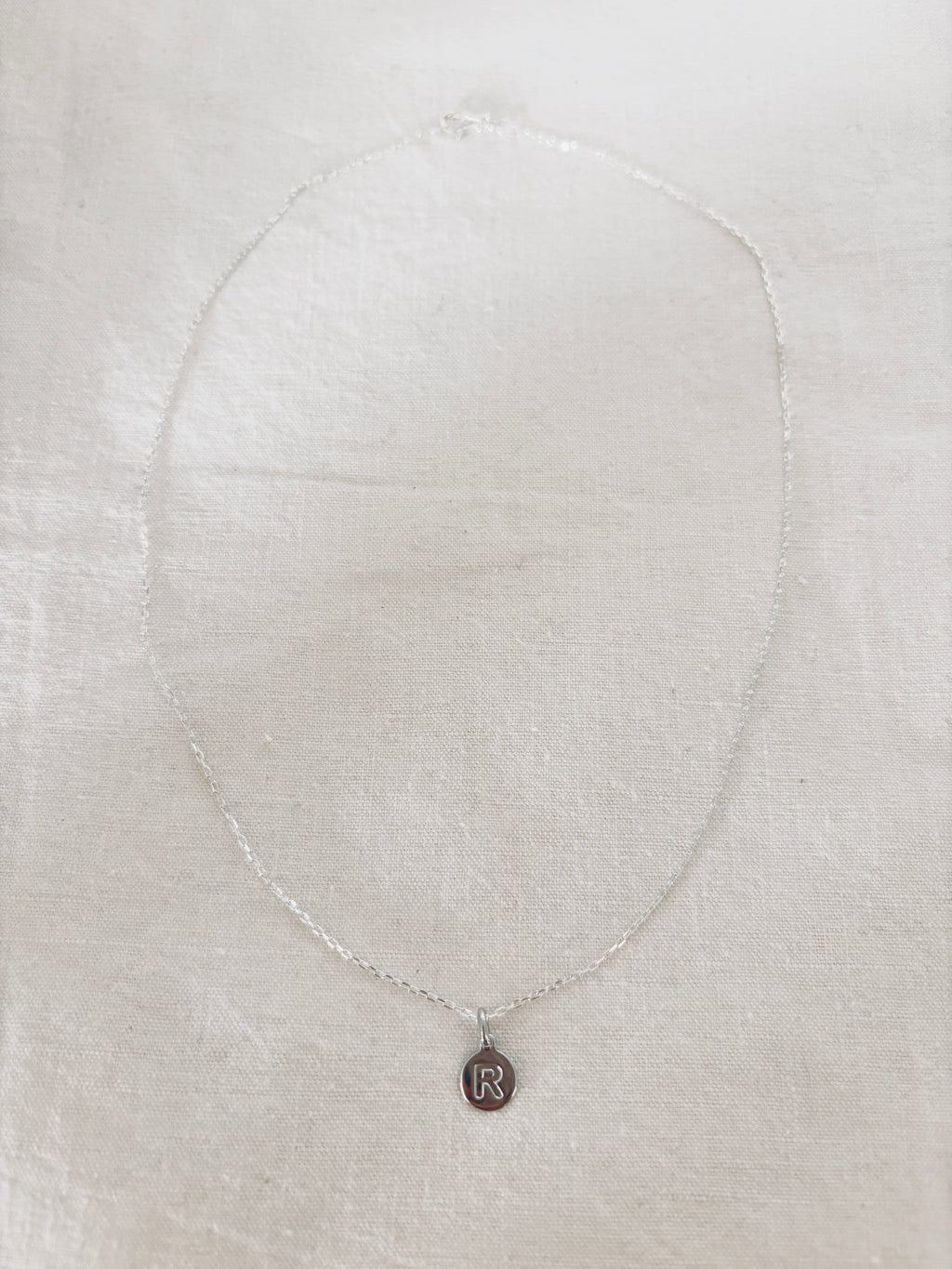 Collier Lettre Médaille Gabriel Argent
