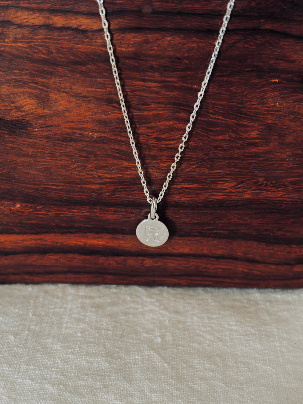 Collier Lettre Médaille Gabriel Argent