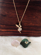 Collier Fée Quartz Rose Chloé Plaqué Or