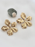 Boucles d'Oreilles Fleur Martelée Garance Acier PVD