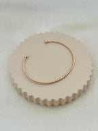 Bracelet Jonc Ouvert Texturé Rose Plaqué Or