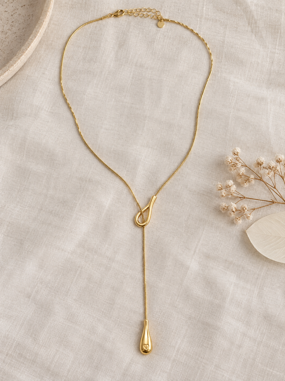 Collier Sautoir Goutte Joy Acier PVD