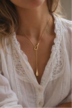 Collier Sautoir Goutte Joy Acier PVD
