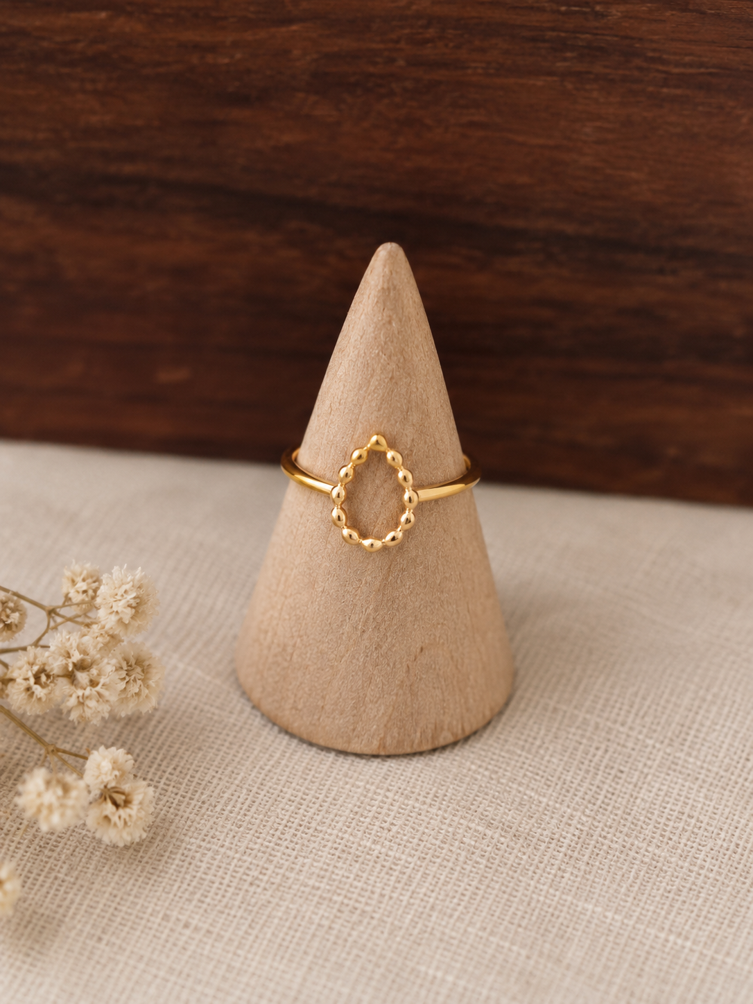 Bague Goutte Ajourée Léna Acier PVD